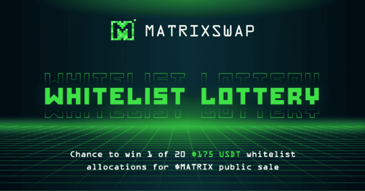 Matrixswap เปิดตัว Whitelist lottery รวมถึง ประกาศวันที่ IDO บน CardStarter