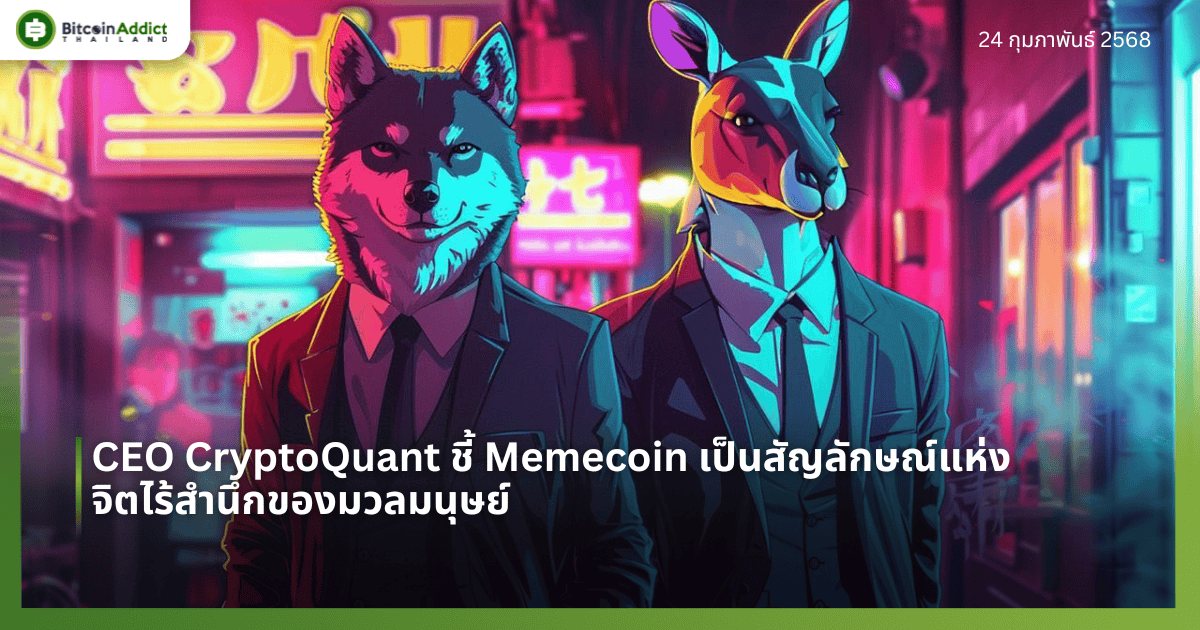 CEO CryptoQuant ชี้ Memecoin เป็นสัญลักษณ์แห่งจิตไร้สำนึกของมวลมนุษย์