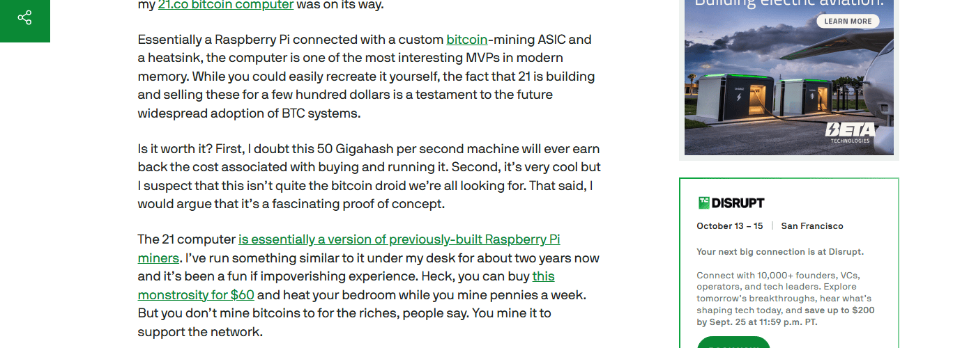 รีวิว TechCrunch 18 พฤศจิกายน 2015 สงสัยว่าเครื่อง 50 กิกะแฮชต่อวินาทีจะคืนทุนได้ไหม