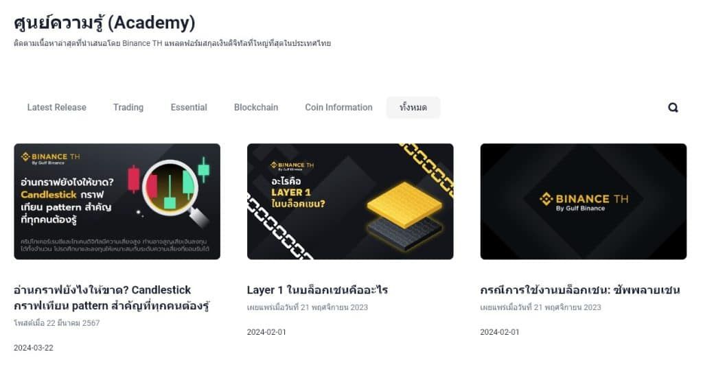 Binance TH Academy อีกหนึ่งทางเลือกสำหรับการศึกษาด้านบล็อกเชนและคริปโต เพื่อส่งมอบความรู้ฟรี ๆ แก่ทุกคน