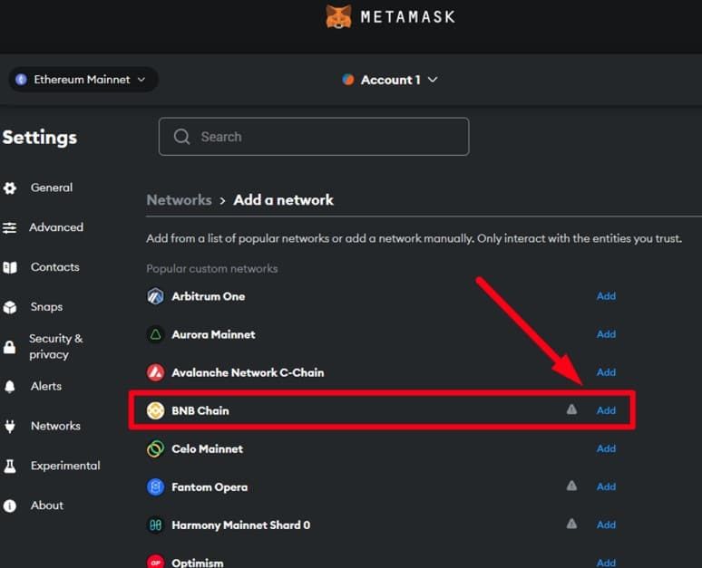 วิธีเชื่อมต่อ BNB Smart Chain กับ MetaMask