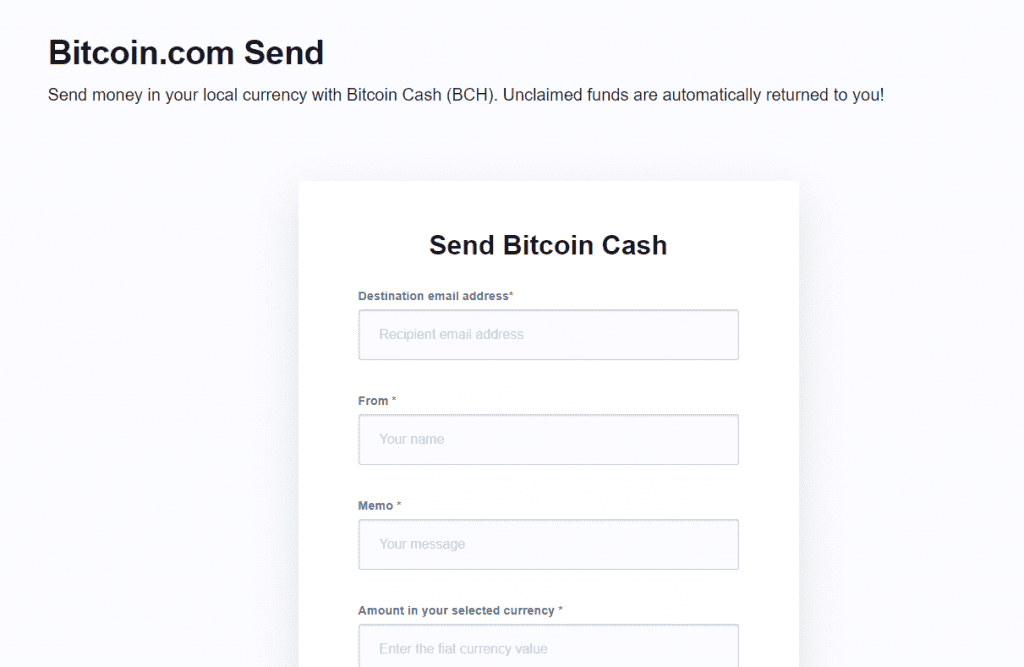 เว็บไซต์ Bitcoin.com เปิดตัวบริการส่ง Bitcoin Cash ( BCH ) ง่ายๆผ่านอีเมล