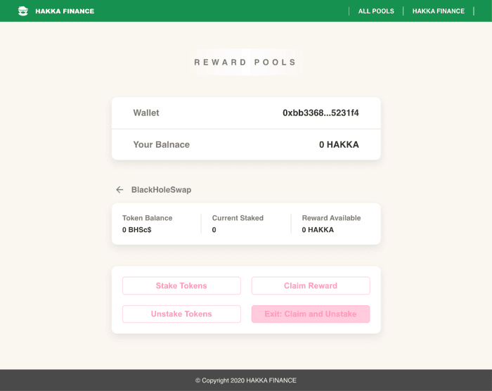 วิธีการขุด Hakka liquidity mining เพื่อรับรางวัลโทเค็น HAKKA ใน Reward Pools