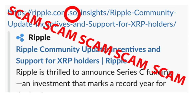 สาวก XRP ระวังเมลปลอมและเว็บไซต์หลอกลวงแจก  giveaway ที่ใช้ชื่อเนียนคล้ายมาจาก Ripple