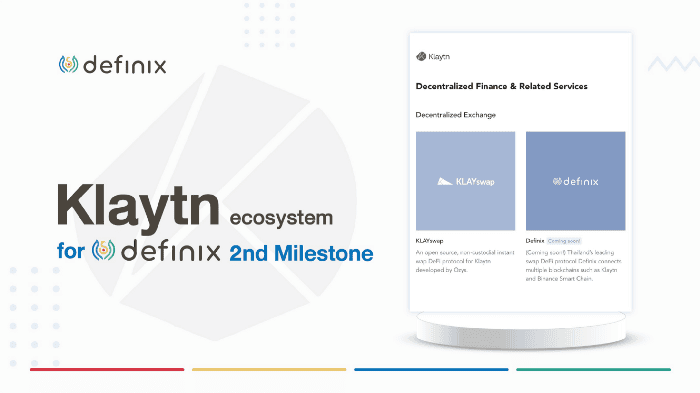 Definix พร้อมเปิดตัวเต็มรูปแบบบน Klaytn Blockchain ใน Milestone 2