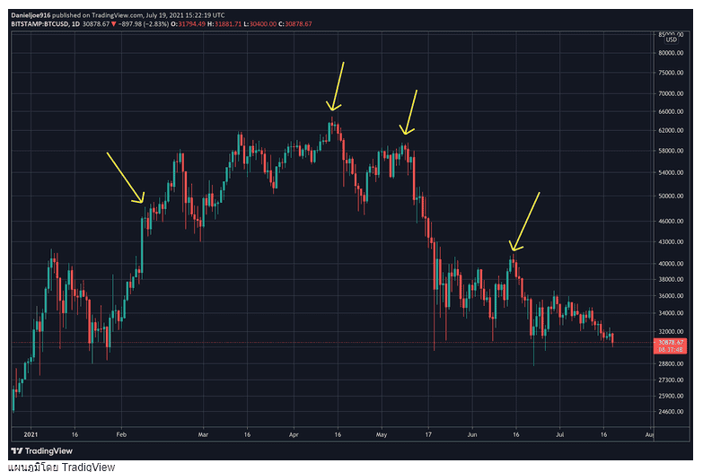 วาฬ Bitcoin ลึกลับที่เทขายที่ราคา $60,000 ได้ซื้อกลับมากกว่า 17,000 BTC ระหว่างราคา $30-39K