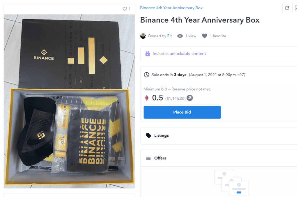 คุณฤทธิ เปิดประมูล กล่องของที่ระลึกจาก Binance ช่วยโควิด-19