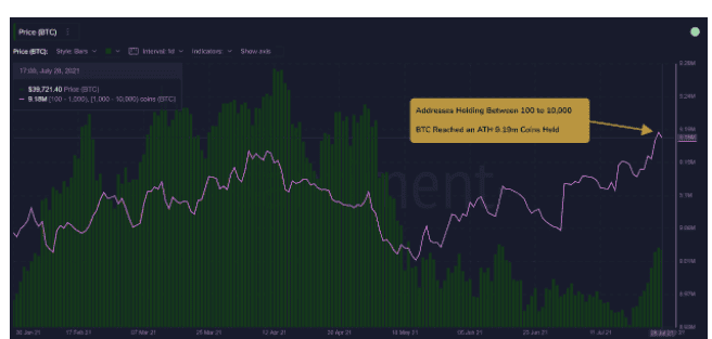 ที่อยู่ Bitcoin ที่มีการใช้งานอยู่ เพิ่มขึ้น 30% ในปลายเดือนกรกฎาคม
