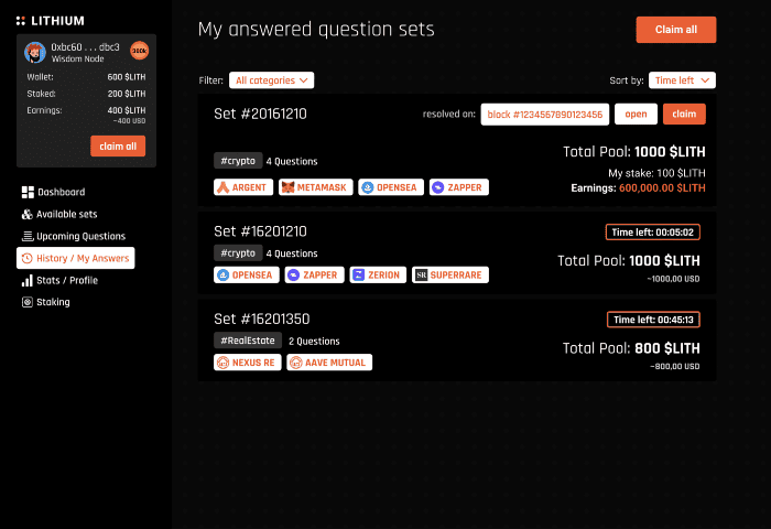 Lithium Finance เผยตัวอย่างผลิตภัณฑ์ Wisdom Node Dashboard