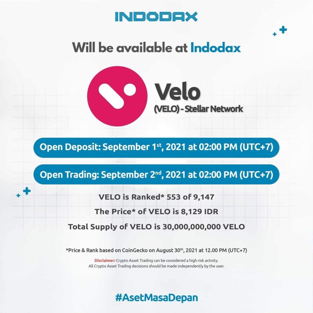 อีกก้าวของความสำเร็จ! VELO ประกาศลิสต์บน INDODAX กระดานเทรดที่ใหญ่ที่สุดในอินโดนีเซีย