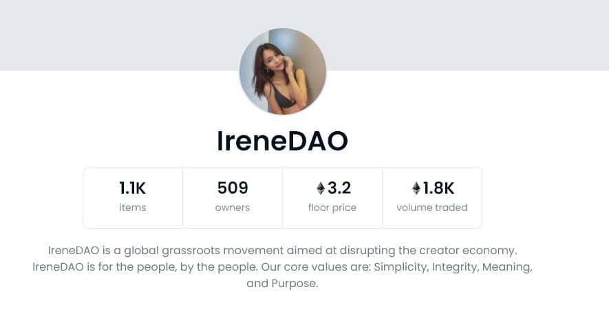 IreneDAO อนาคตที่เป็นไปได้ของ NFT, DAO และโซเชียลมีเดียที่มาบรรจบกัน
