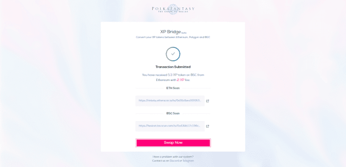 นับเวลาถอยหลังเตรียมเปิดตัว PolkaFantasy XP- ETH-BSC-Polygon Bridge