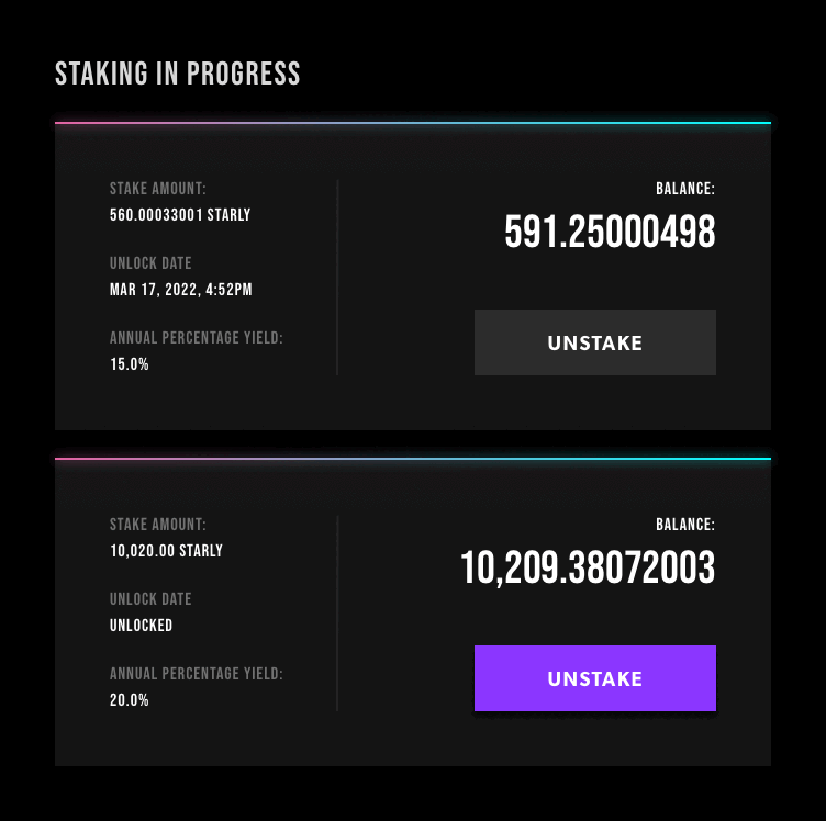 เผยรายละเอียดเกี่ยวกับการ Stake โทเค็น STARLY