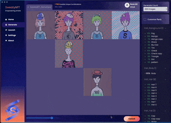 SweatyNFT : Tezos Art Toolset , เครื่องมือสร้าง NFT และการสร้าง/การจัดการ Smart Contract