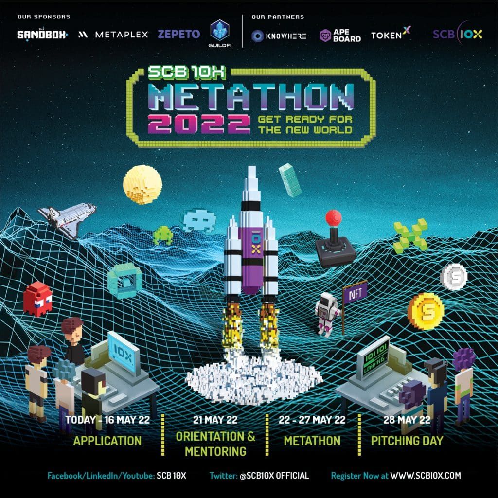 SCB 10X เปิดเวที 'SCB 10X METATHON 2022' เฟ้นหาสุดยอดทีมนักพัฒนาด้าน Metaverse ชิงรางวัลรวมกว่า 2 ล้านบาท