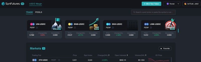 แนะนำวิธีใช้ SynFutures V2 (Testnet)
