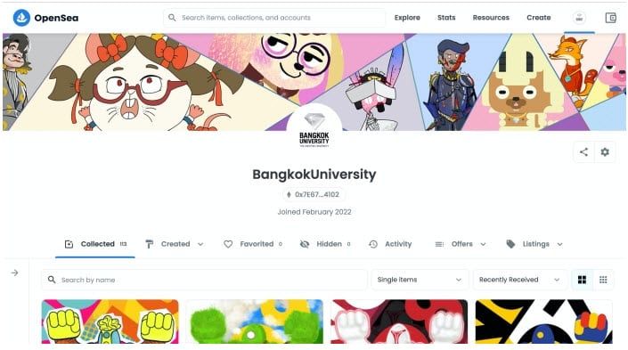 ม.กรุงเทพ เข้าสู่ Metaverse เปิดตัว “BU-NFT Brand Shop” บน Opensea เพิ่มประสบการณ์ให้นักศึกษา