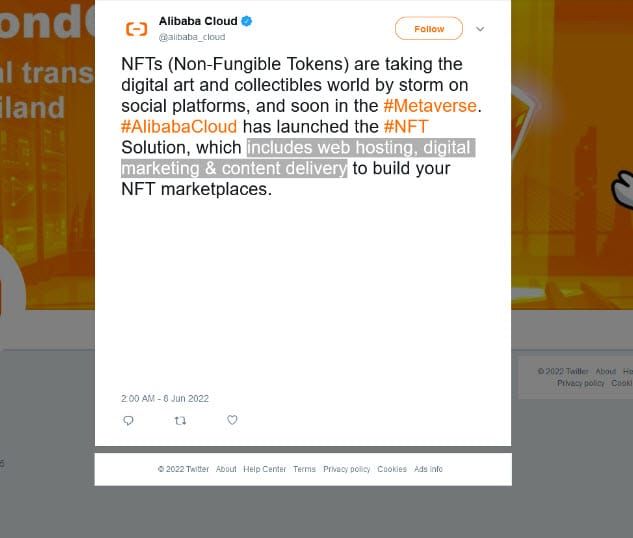 Alibaba Cloud เปิดตัวโซลูชัน NFT… จากนั้นก็ลบทิ้งทันที