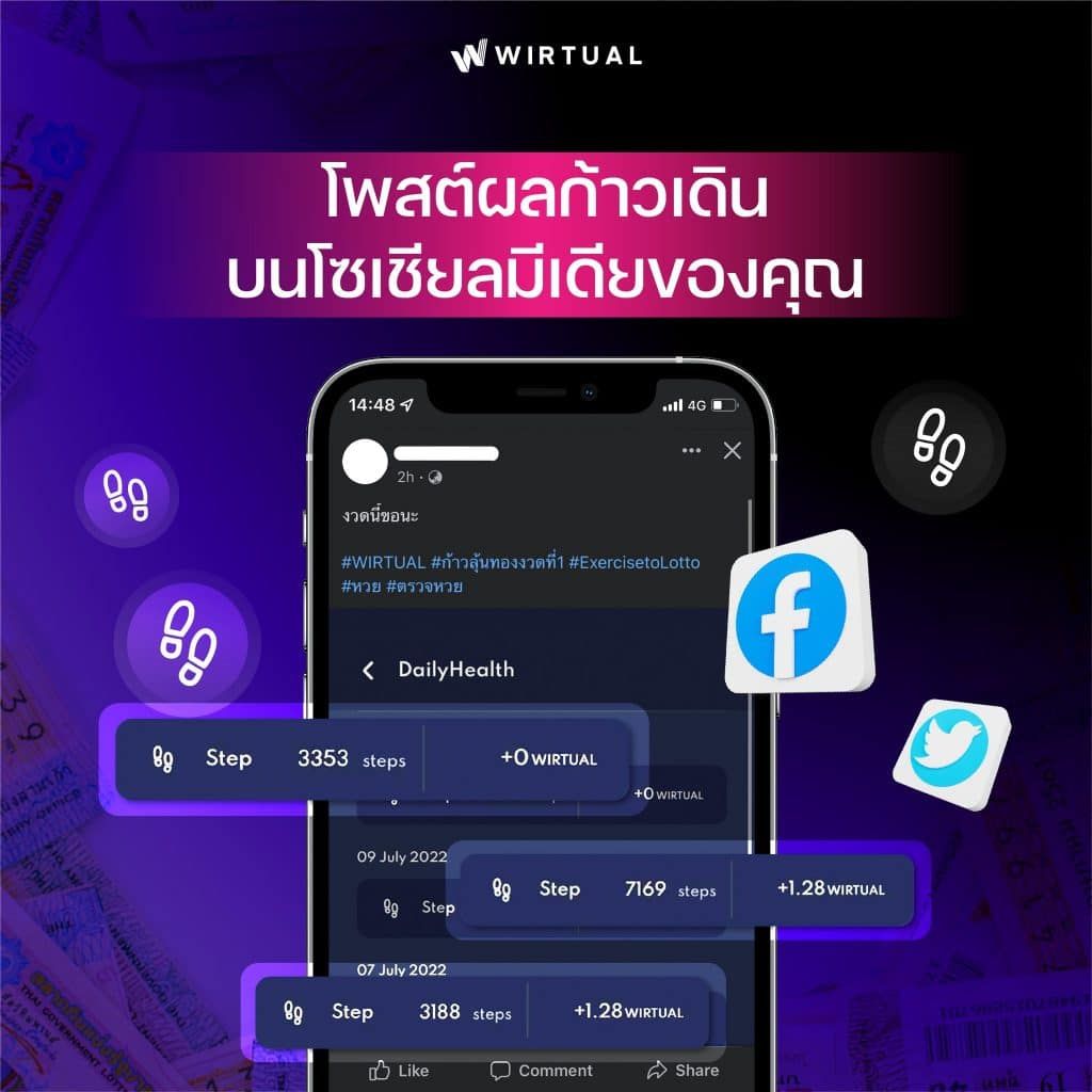 แค่เดินก็ได้ลุ้นทองในกิจกรรม “ก้าวลุ้นทอง” หนัก 1 บาท กับ WIRTUAL