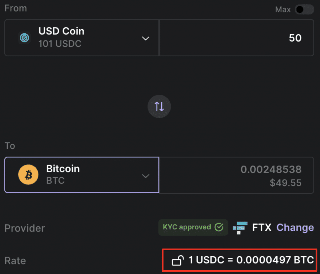 วิธี Swap ใน Ledger Live ผ่าน FTX