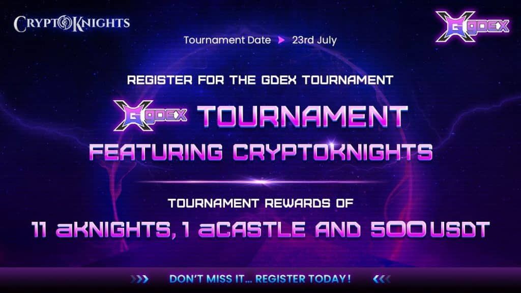 gDEX Tournament เปิดการลงทะเบียน gDEX Cup เกม CryptoKnights ร่วมชิงรางวัลมูลค่ากว่า $20,000