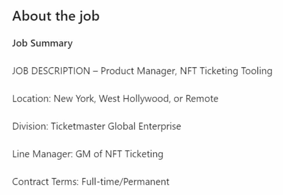 Ticketmaster บริษัทจำหน่ายตั๋วรายใหญ่ที่สุดของอเมริกา สนใจการออกตั๋วแบบ NFT