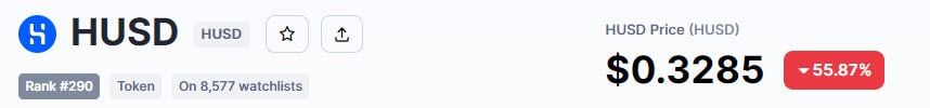 HUSD Stablecoin ร่วงเหลือเพียง $0.30 หลังโดนถอดจาก Huobi