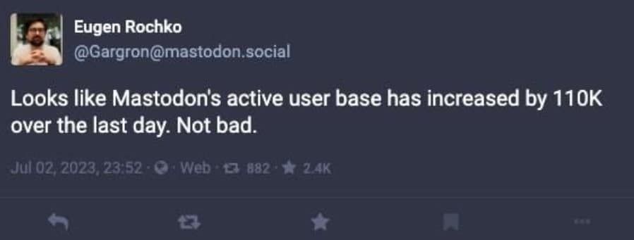 Mastodon แพลตฟอร์มคู่แข่ง Twitter มียอดผู้ใช้งานเพิ่มขึ้นกว่า 110,000 รายเพียงวันเดียว