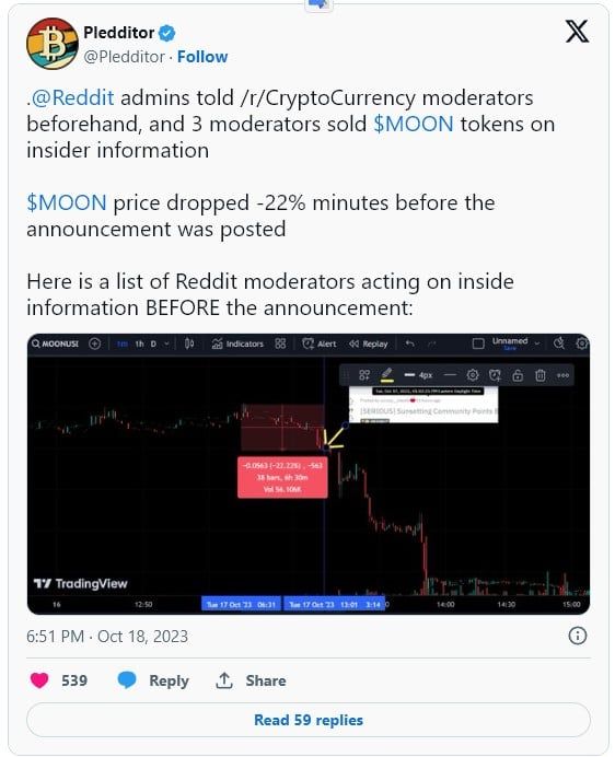 อ่าว!! พบ Moderators ของ subreddits อย่างน้อย 3 คน เททิ้งโทเค็น Moons เพียงไม่กี่นาทีก่อนมีการประกาศปิดโปรแกรม Community Points