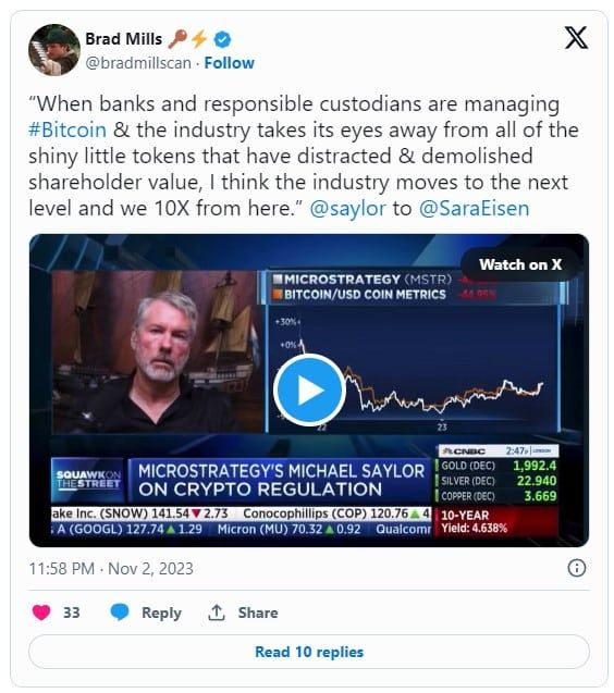 Michael Saylor คาด! ราคา Bitcoin จะโต 10 เท่า ในปี 2024 ที่กำลังจะมาถึง