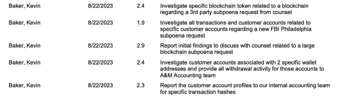 ที่ปรึกษา FTX มีการส่งข้อมูลธุรกรรมและบัญชีของลูกค้าบางรายให้กับ FBI