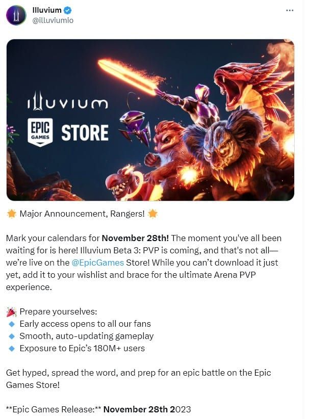 Illuvium เกมบล็อคเชน เตรียมเปิดตัวบน Epic Games Store วันที่ 28 พฤศจิกายนนี้