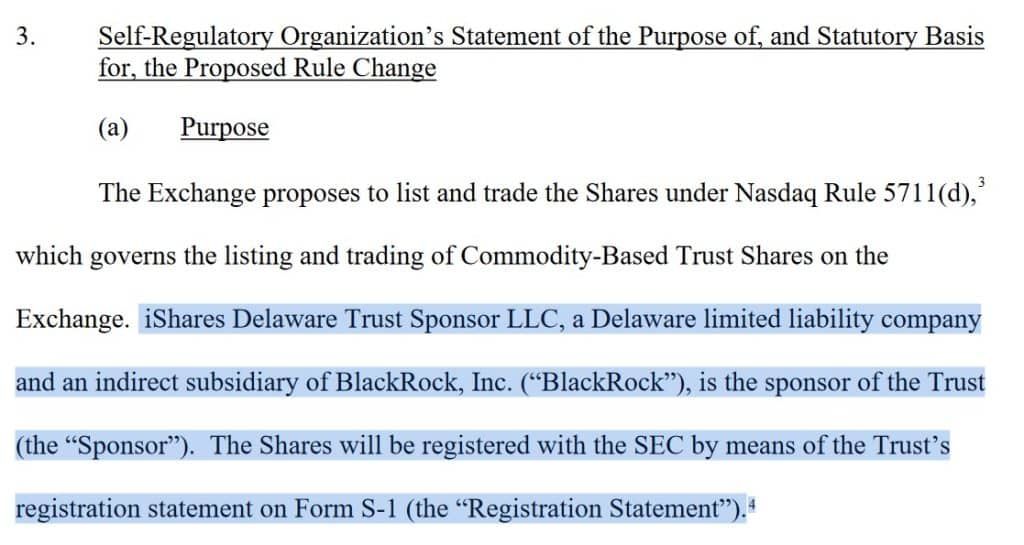 Spot Ethereum ETF ของ Blackrock ได้รับการยืนยันแล้ว หลังการยื่นขอเปิดตัวของ Nasdaq