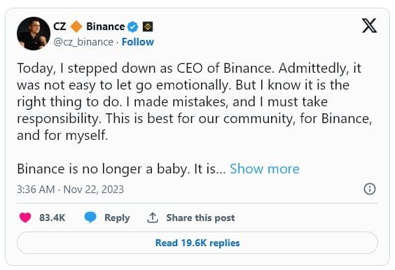 CZ อดีตซีอีโอ Binance เผยถึงสิ่งที่อยากทำต่อในวงการคริปโต หลังจากลาออกและพักผ่อนซักระยะ