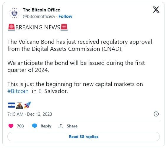พันธบัตร Bitcoin ของเอลซัลวาดอร์ คาดจะเปิดตัวได้ต้นปี 2024 โดยจะออกบนแพลตฟอร์ม Bitfinex Securities
