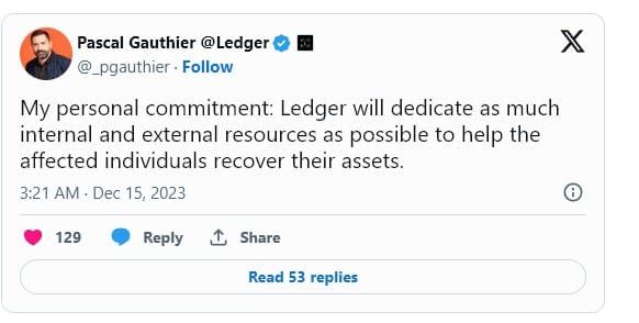 Ledger CEO ออกมาอธิบายถึงการแฮ็ก พร้อมให้สัญญาว่าจะมีการควบคุมความปลอดภัยที่แข็งแกร่งยิ่งขึ้น