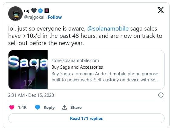 ยอดขายโทรศัพท์ Solana พุ่ง หลังจะได้ Airdrop BONK ฟรี ซึ่งมูลค่ามากกว่าราคาเครื่อง