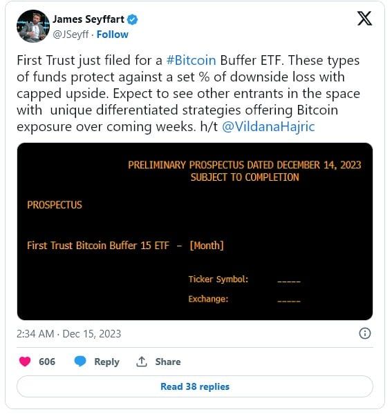 First Trust ยื่นขอเปิดตัว "Bitcoin Buffer ETF" กับสำนักงาน ก.ล.ต.สหรัฐฯ