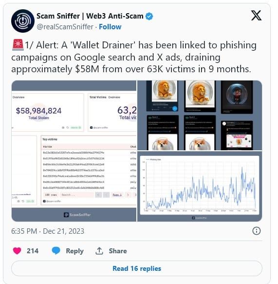 “MS Drainer” ใช้ Google Ads ดูด Crypto จากเหยื่อไปกว่า 2,050 ล้านบาท ในช่วง 9 เดือนที่ผ่านมา