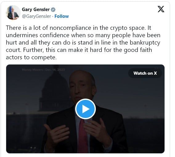 Gary Gensler โดนทัวร์ลงอีกรอบ หลังบอกว่าตลาด Crypto มีแต่พวกไม่ปฏิบัติตามกฎ และ “บ่อนทำลายความเชื่อมั่น”