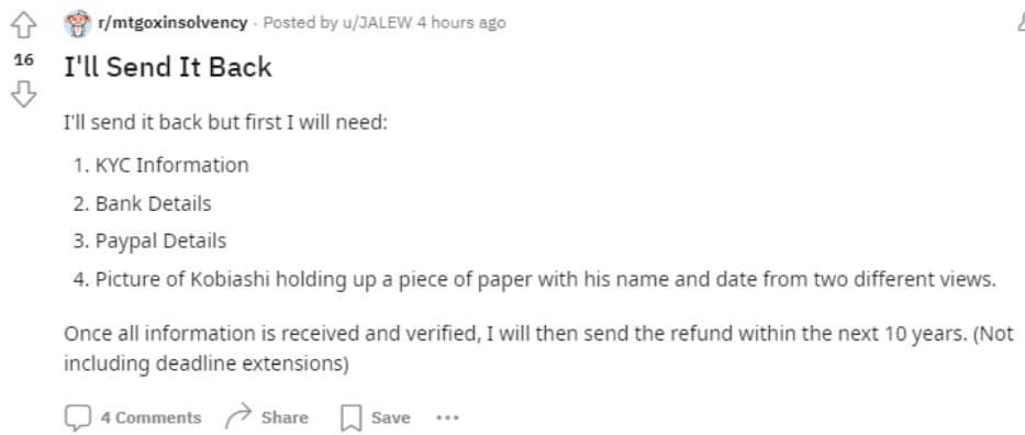 มีรายงานว่า Mt. Gox เผลอจ่ายเงินให้เจ้าหนี้บางราย "2 รอบ" เนื่องจาก 'ปัญหาของระบบ'