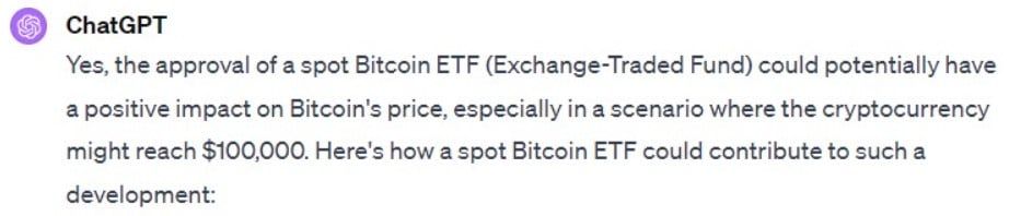 ChatGPT เผยวิธีที่ AI จะช่วยให้ Bitcoin มีมูลค่าถึง 3.4 ล้านบาทในปี 2024 ได้อย่างไร