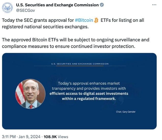 ทวีต Spot Bitcoin ETF ปลอมคราวก่อน 'น่าจะไม่ได้มา SEC' ผู้อำนวยการสมาคม Blockchain ยืนยัน