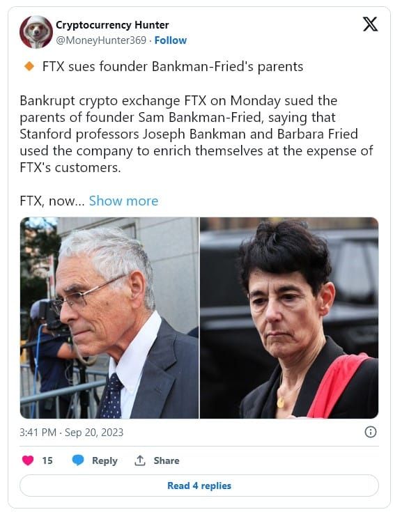 พ่อแม่ของ Sam Bankman-Fried ขอให้ศาลยกฟ้อง ยืนยันไม่เกี่ยวข้องหรือรู้เห็นกับการประพฤติมิชอบของ FTX