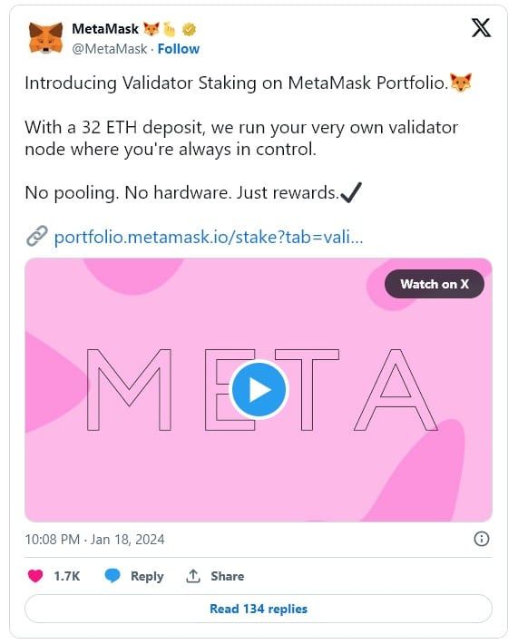 MetaMask เปิดตัวบริการ Validator Staking ผ่าน MetaMask Portfolio