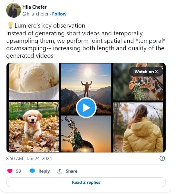 Google เปิดตัว 'Lumiere' เครื่องมือ AI สำหรับแปลงข้อความและรูปภาพให้เป็นวิดีโอที่สมจริง