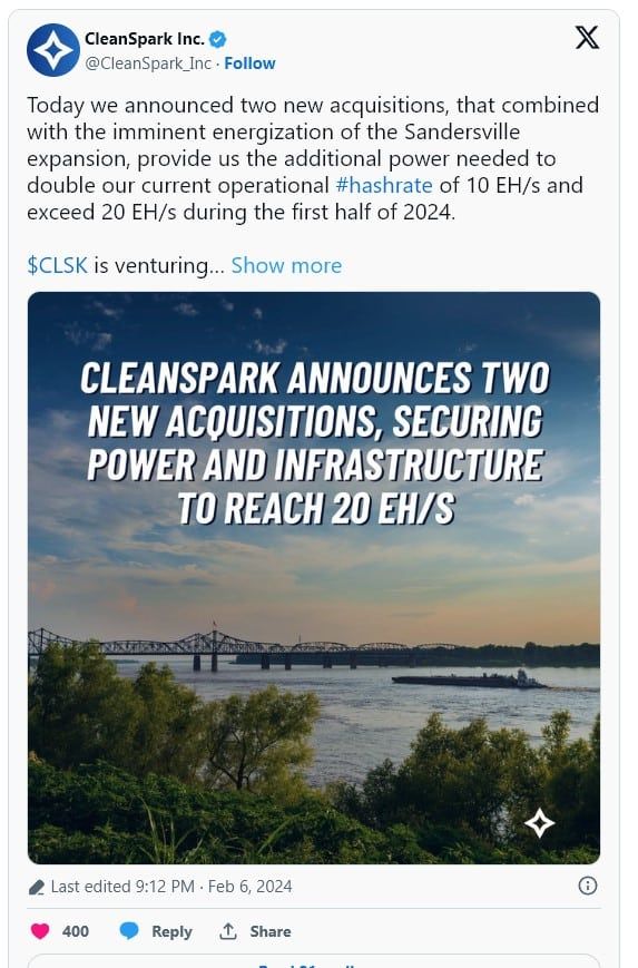 CleanSpark เหมืองขุด Bitcoin เล็งเพิ่มแรงขุด 2 เท่า เมื่อใกล้ถึงการ Halving