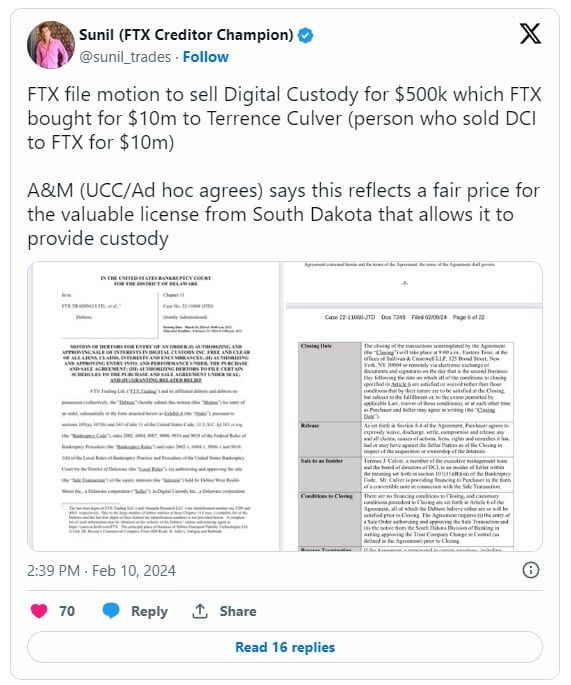 FTX วางแผนจะขาย Digital Custody ให้กับ CoinList ในราคาเพียง 500,000 ดอลลาร์ จากที่ซื้อมา 10 ล้านดอลลาร์