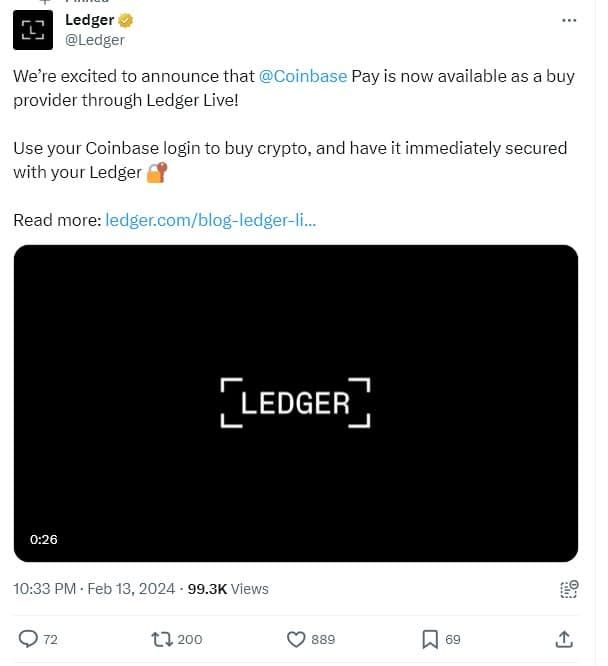 Ledger ประกาศจับมือ Coinbase เพื่อปรับปรุงการซื้อ Crypto โดยตรงในอุปกรณ์ Ledger