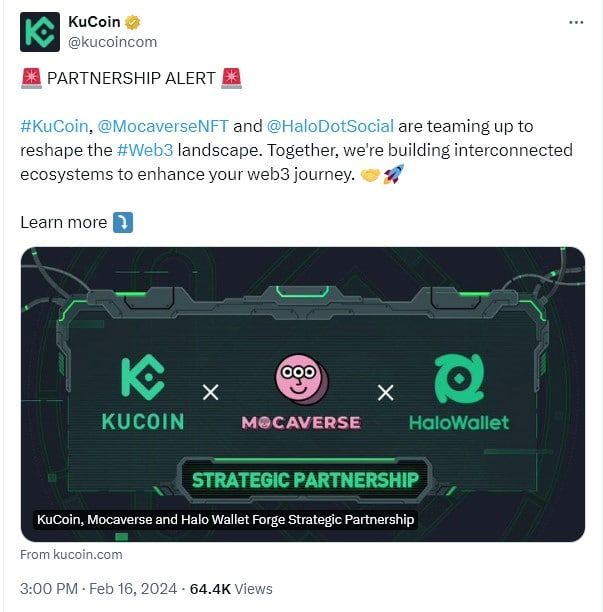 Mocaverse ของ Animoca Brands จับมือ KuCoin และ Halo Wallet เพื่อเชื่อมโยงข้อมูลประจำตัวดิจิทัลแบบข้ามแพลตฟอร์ม